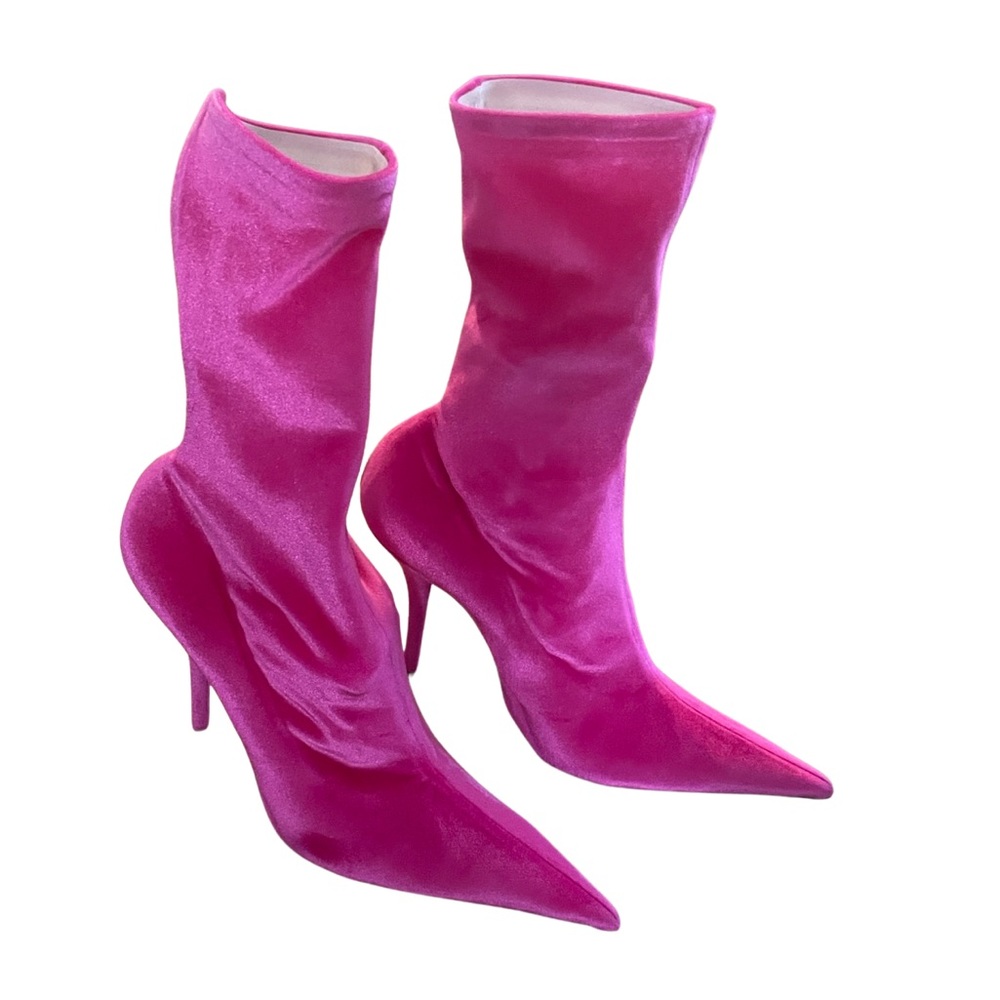 Preloved Balenciaga Pink Velvet Knife Boot ‼️SOLD‼️ - Picture 3 of 13